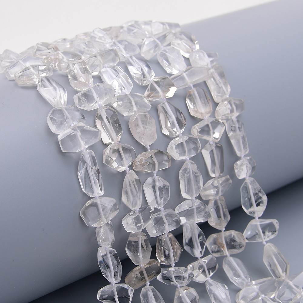 Natural Clear Rock Quartz Freefrom Cut Nugget Loose Beads 16'' Strand Jewelry