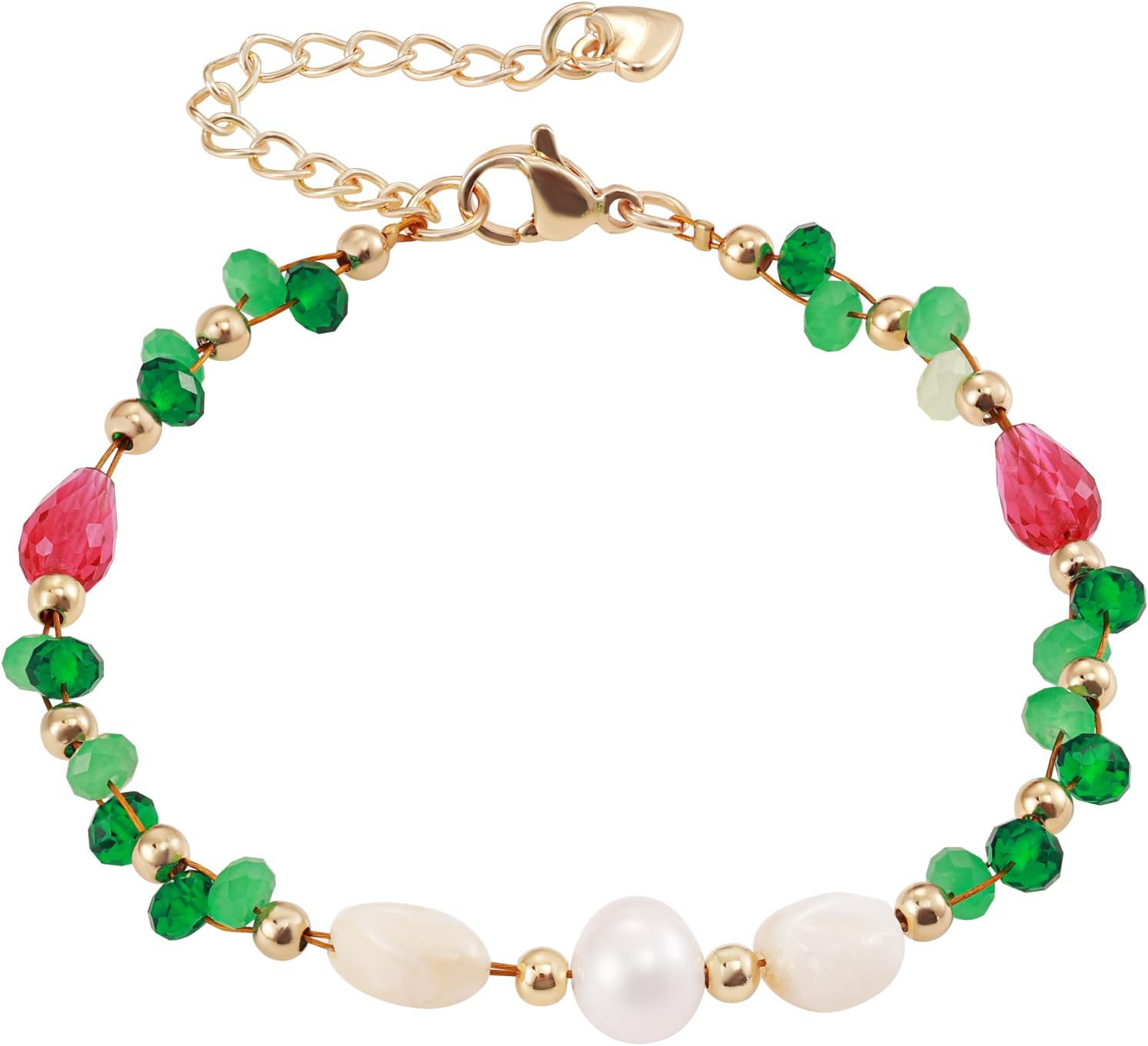 Healing Crystal Bracelet for Women Pearl Turquoise Beads Handmade Gemstones Colo