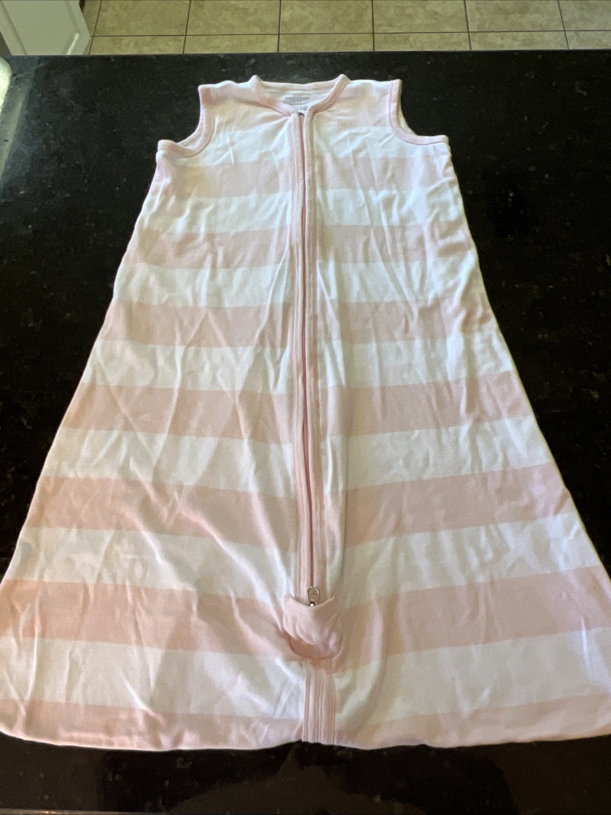 Burt’s Bees Baby Pink & White Stripe Sleep Sack Large Bee Keeper 12-18 Month