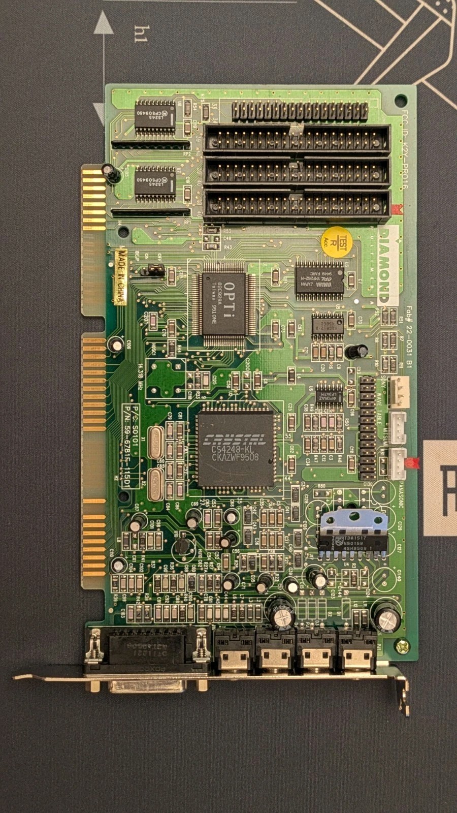 Diamond Multimedia Pro16 ISA Sound Card (K2Y-Pro16) Yamaha OPL - 59-6781F-115D1