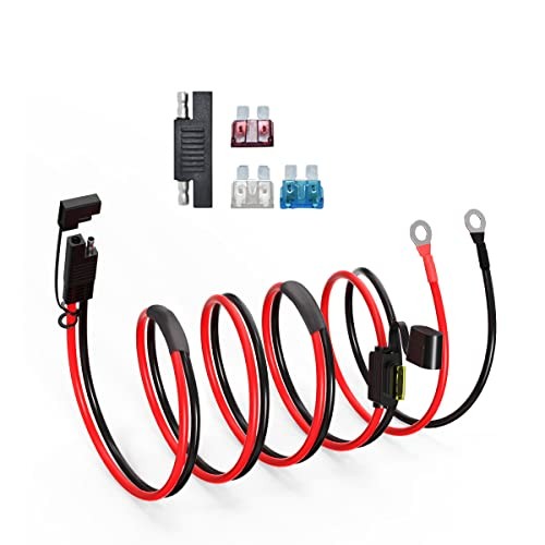  SAE Battery Connector, 12AWG to O Ring Terminal Harness 10FT SAE to O Terminal