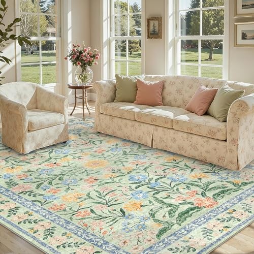  Machine Washable Area Rugs 8x10 Non Slip, Soft Boho Living Room Rugs, Ultra 