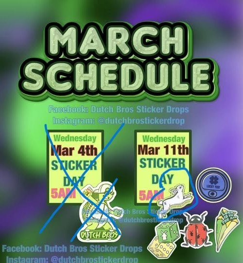 DUTCH BROS March 11 2026 RABBIT STICKER ONLY 1 PER Purchase