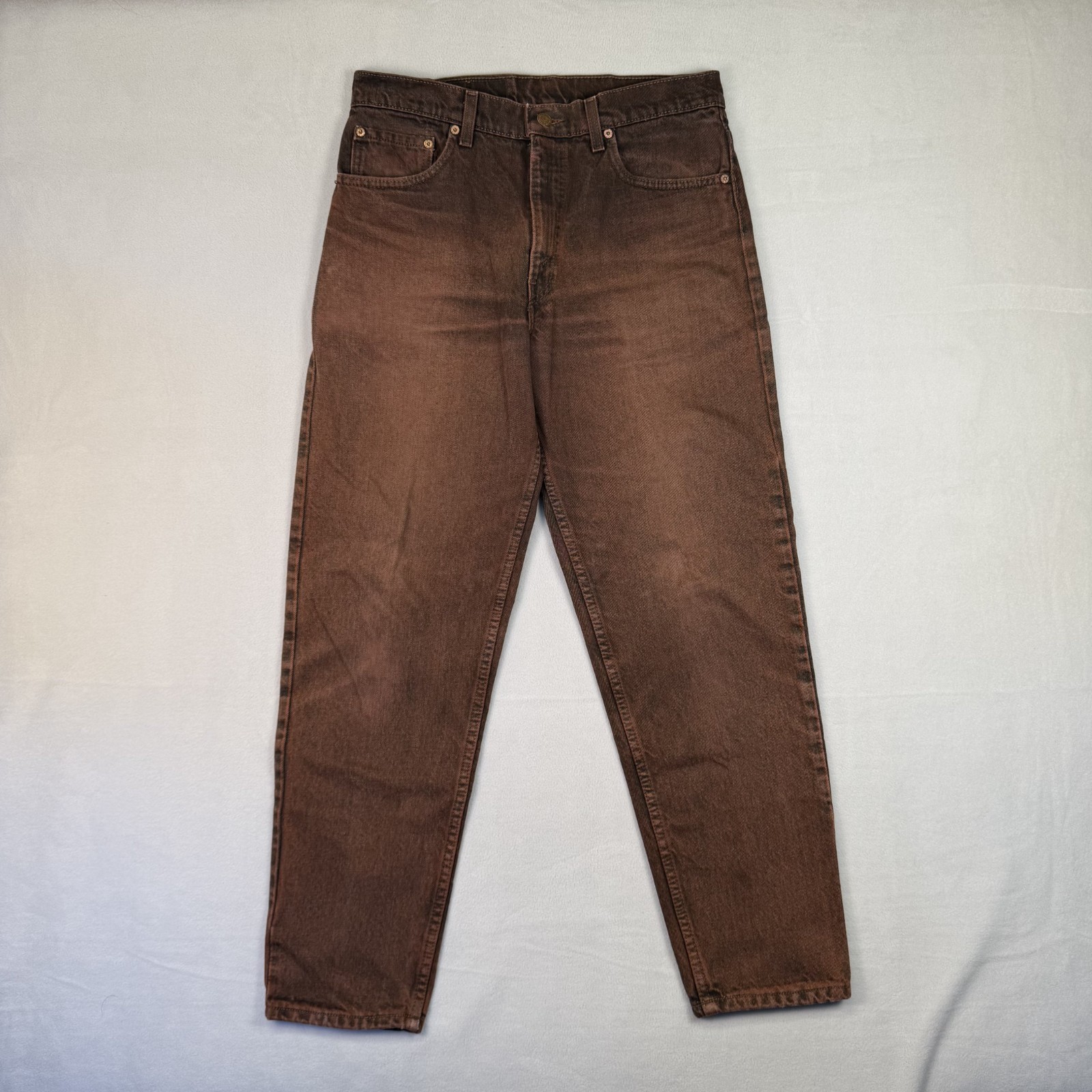 VTG Levis Jeans Mens 32x30 Brown Black Fade 550 Relaxed 90s Made in USA