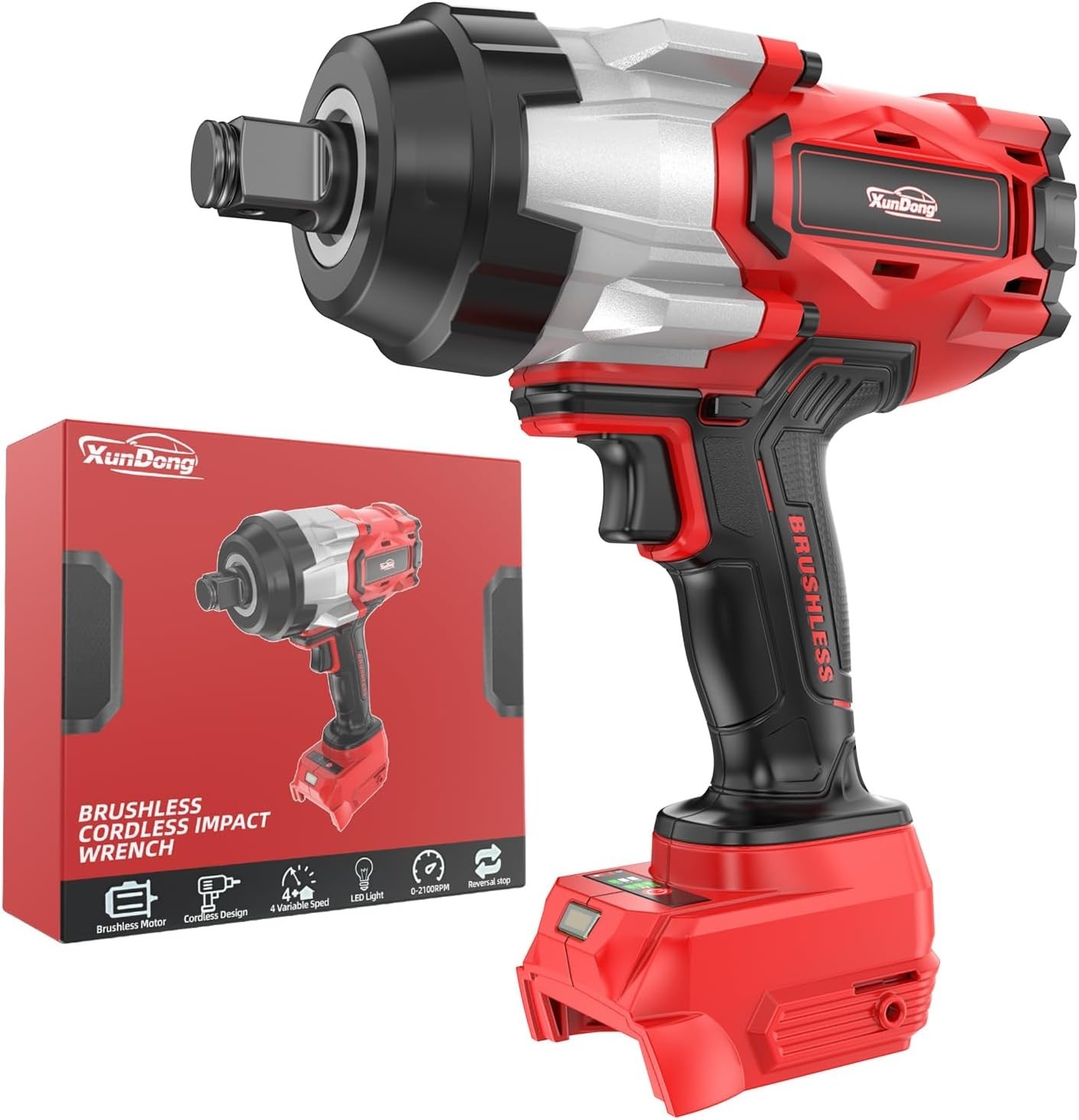 Cordless Impact Wrench 3/4" Compatible with Milwaukee 18V Battery, 1850Ft-lbs(25