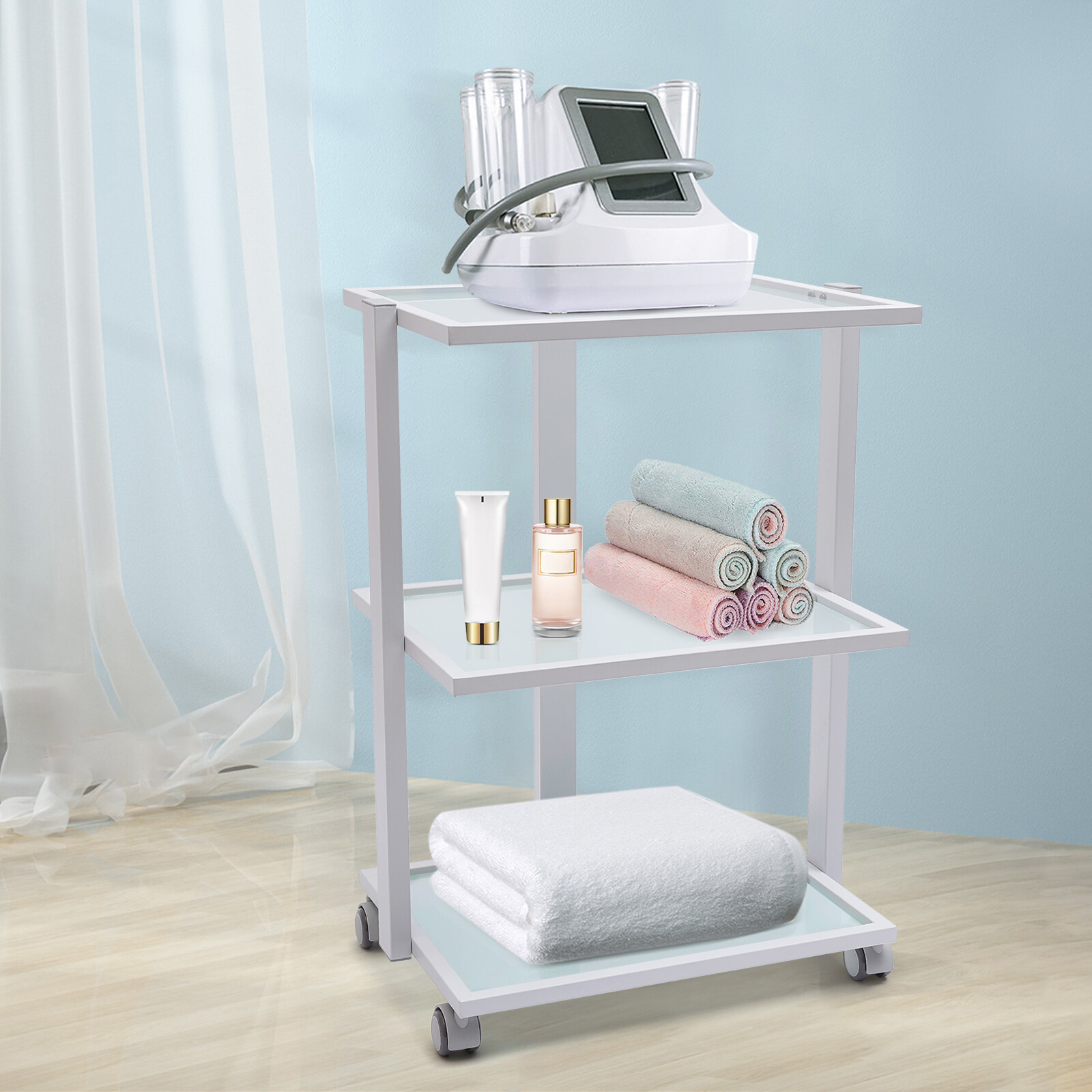 Salon Trolley Esthetician Cart Beauty Spa Facial 3 Tier Rolling Storage Station