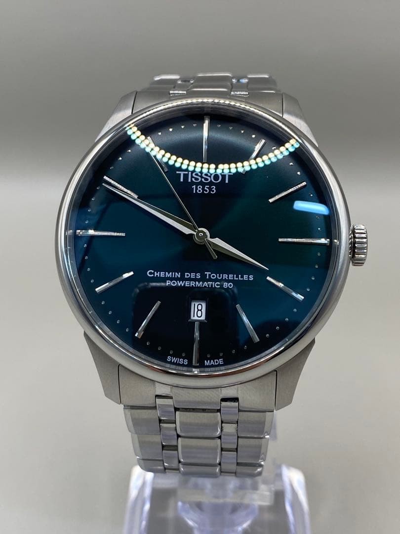 Tissot Automatic Date Watch 41mm T139407A Unisex Blue Dial Wrist 17cm