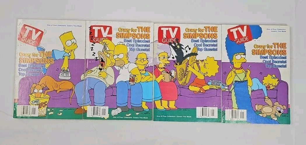 Simpsons 1-4 Covers Panorama TV Guides Jan.3, 1998 Vol. 46 No. 1 Issue #2336