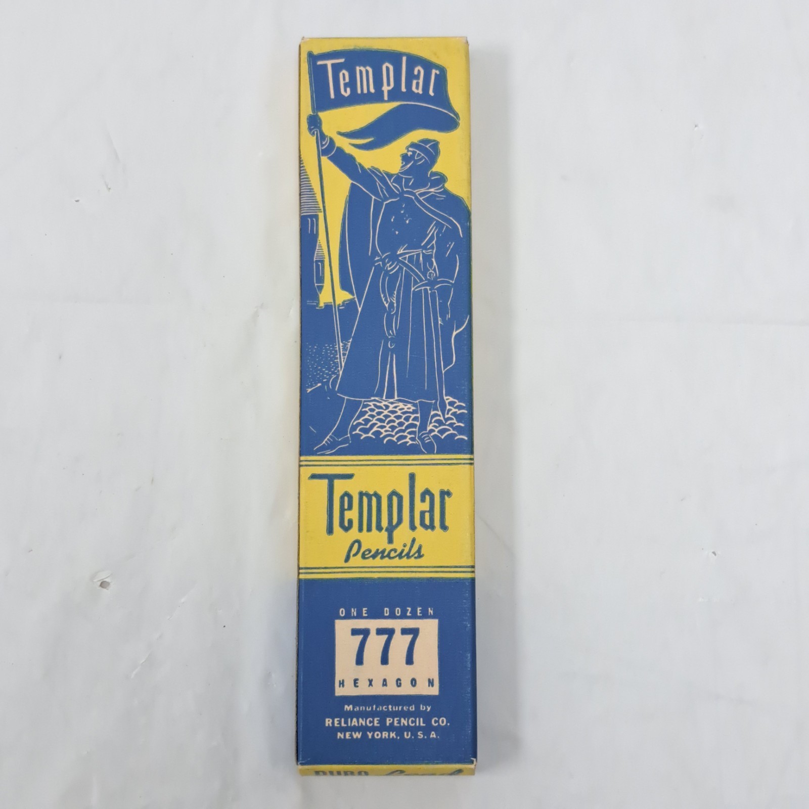 Vintage Templar Reliance Pencil Co No 2 12 Pencils 777 Hexagon Unused In Box