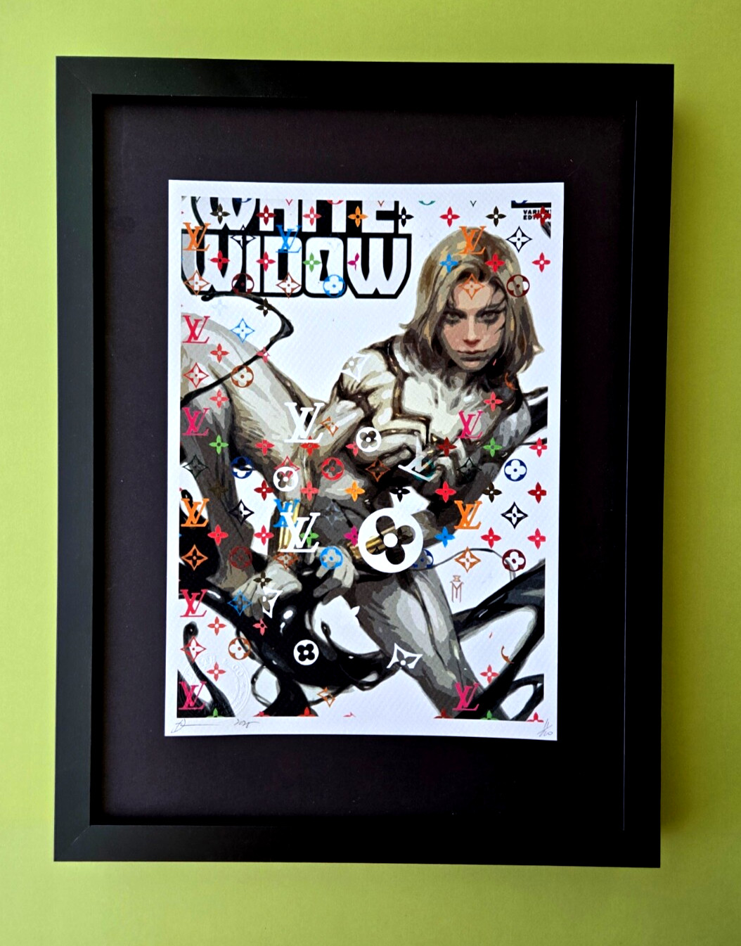 Death NYC Original FramedPop Art Hand Signed “White Widow: Fashion Assassin”