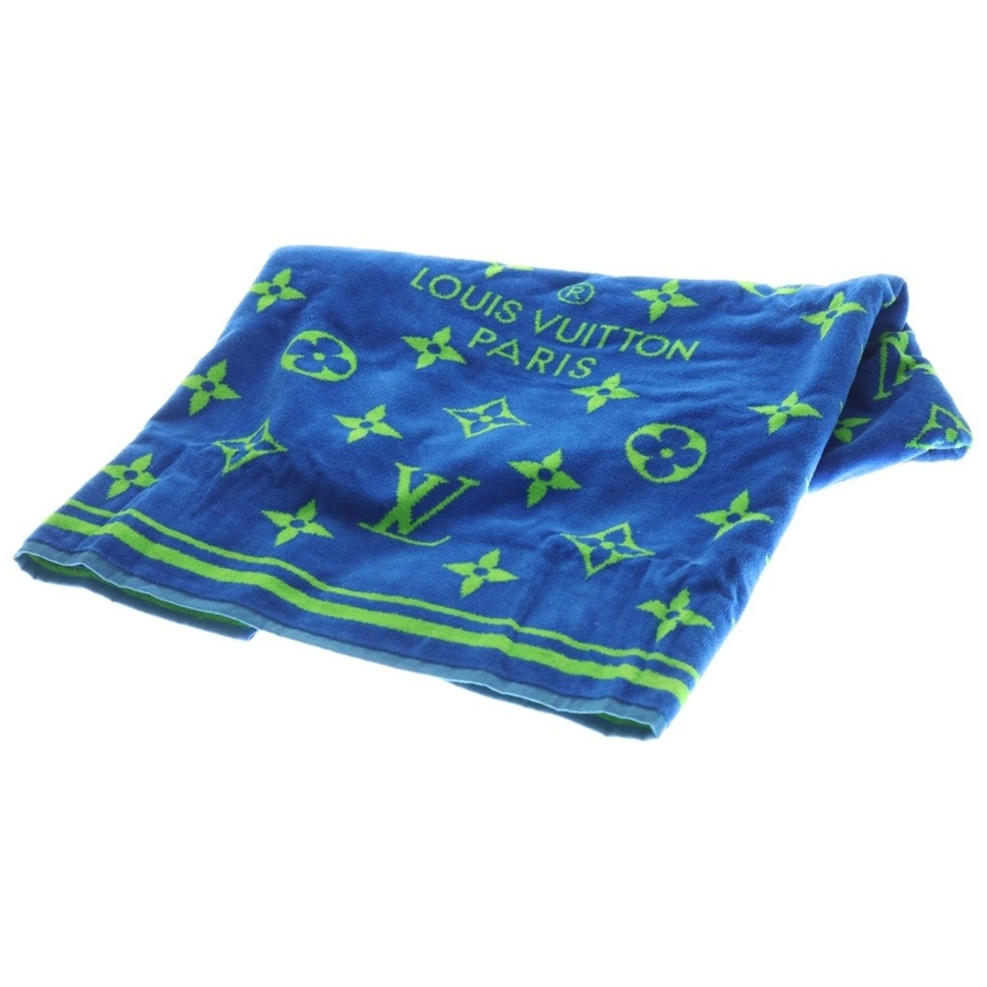 LOUIS VUITTON Draduban Monogram Cotton Beach Towel Novelty Blue green Used 7b4eb