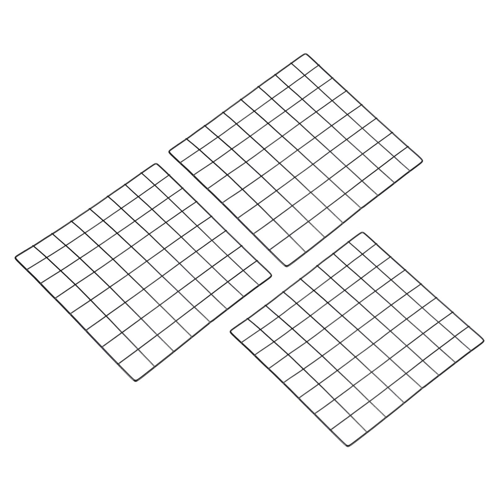 16"x16" Wire Grid Panel, 3pcs for Home Office, Black