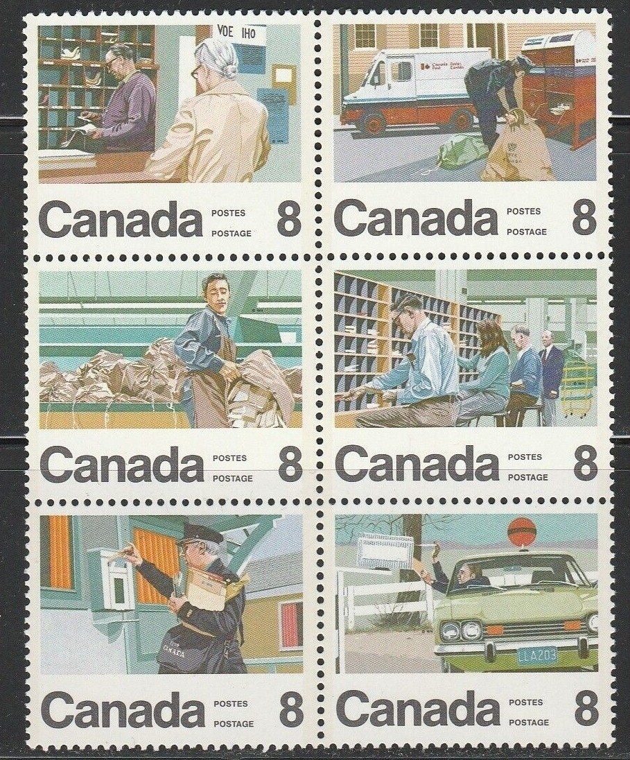 Canada 1974 Centenary of Letter Carrier Delivery *CREASED* SG 776-781 MNH mint