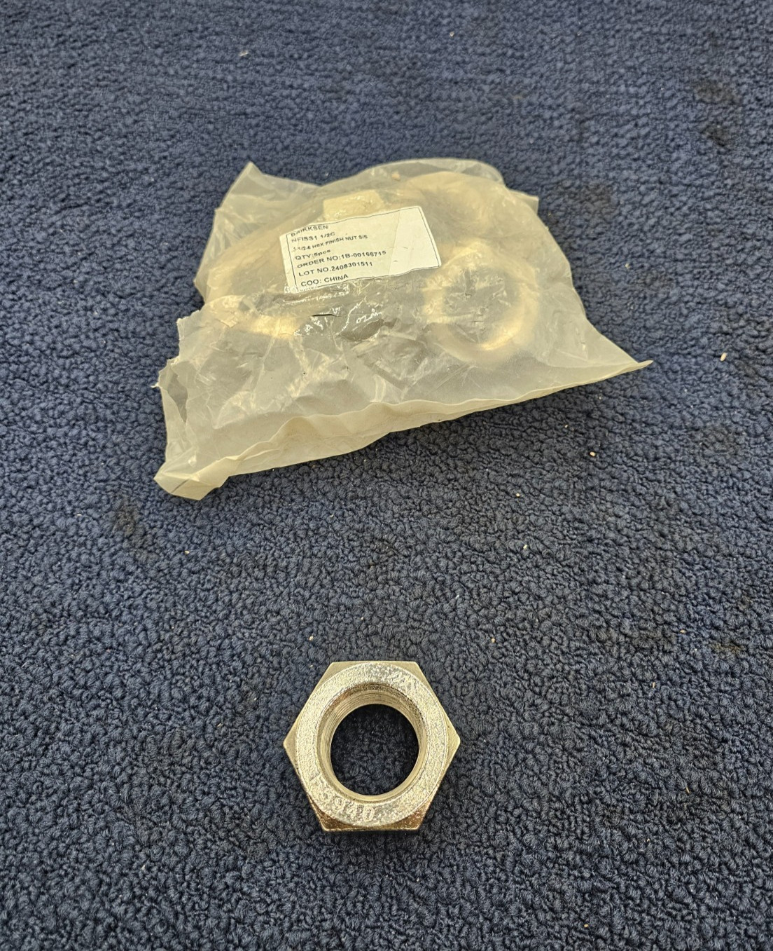 (QTY 5) BRIKKSEN 1-1/2"-6 Stainless Steel Hex Finish Nut, F594D, NFISS1-1/2C