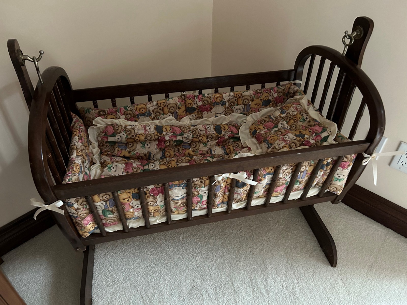 Wooden baby cradle