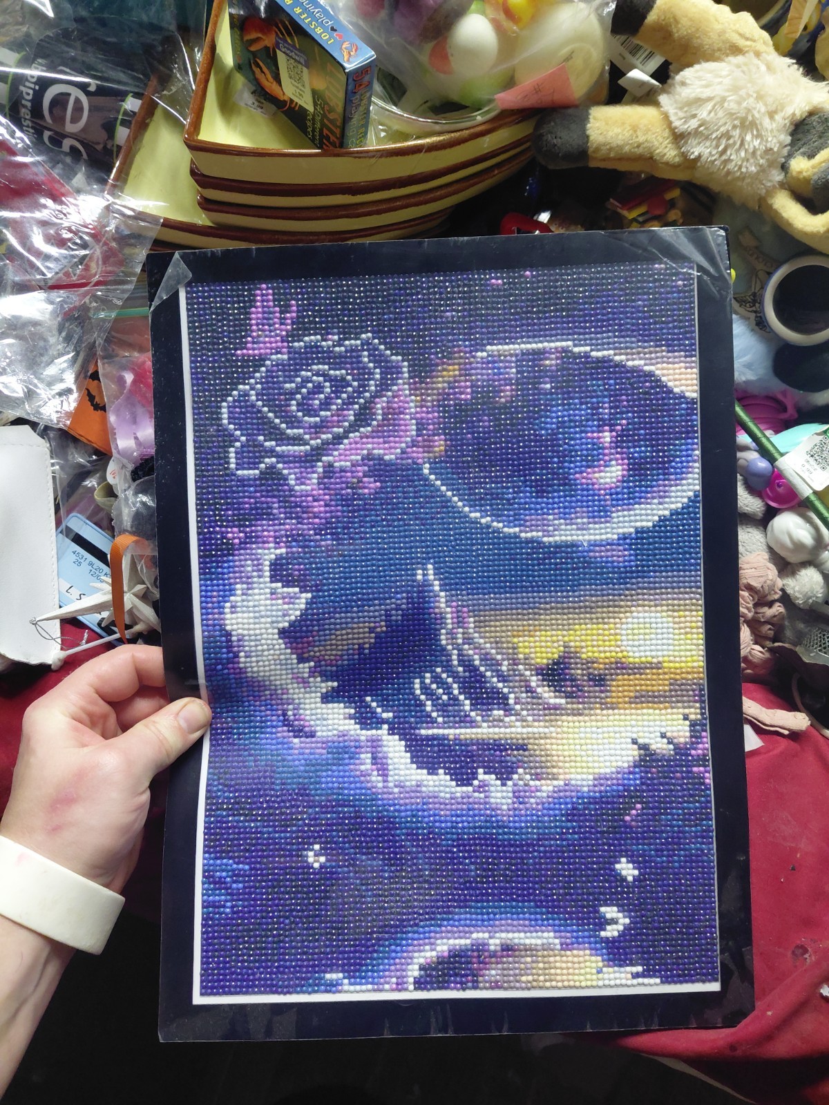 Bead Art Fantasy Mystical Rose Space Mountain  Atmosphere Poster 15" X 11"