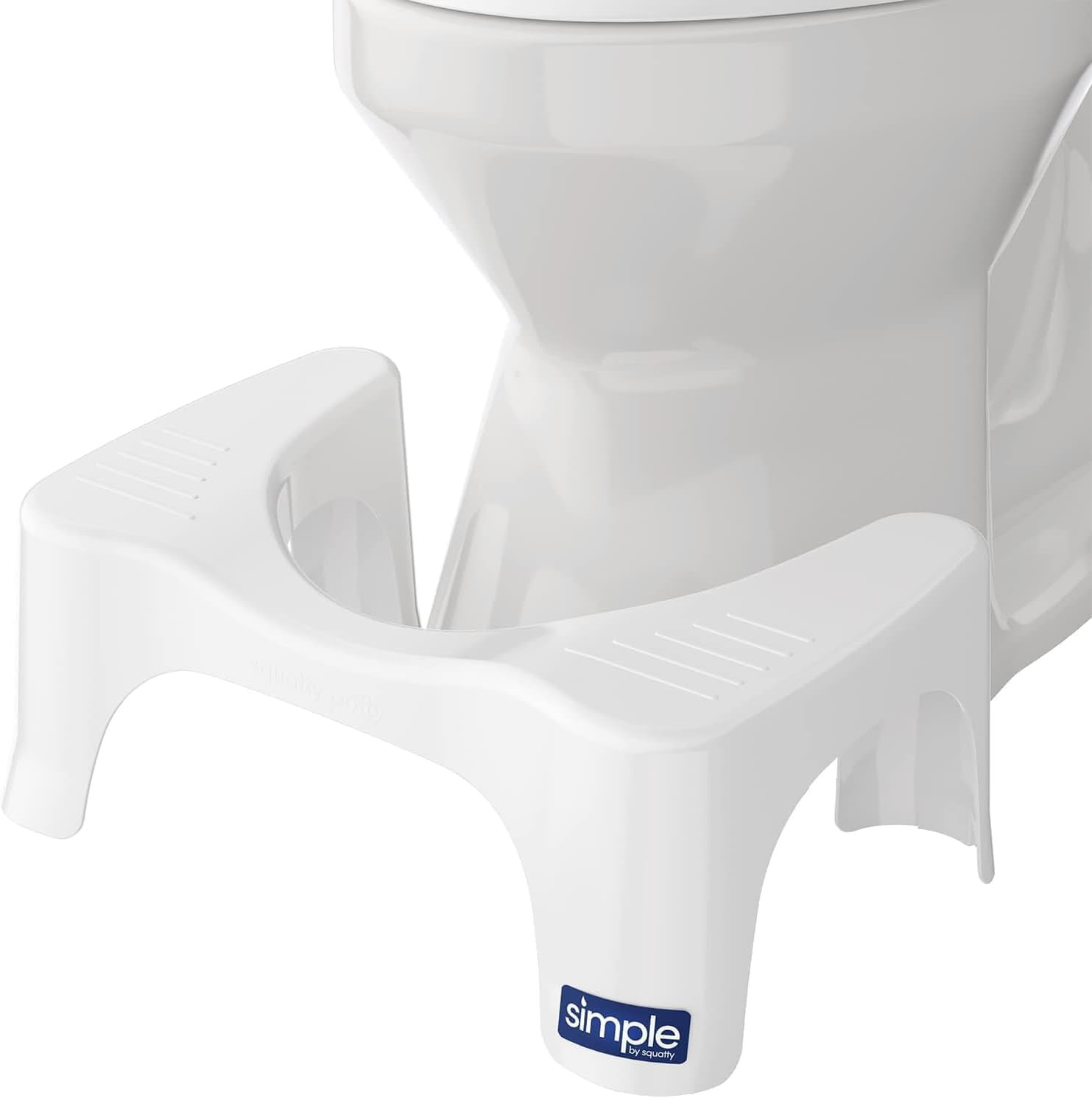 Simple Curve Bathroom Toilet Stool 7" White