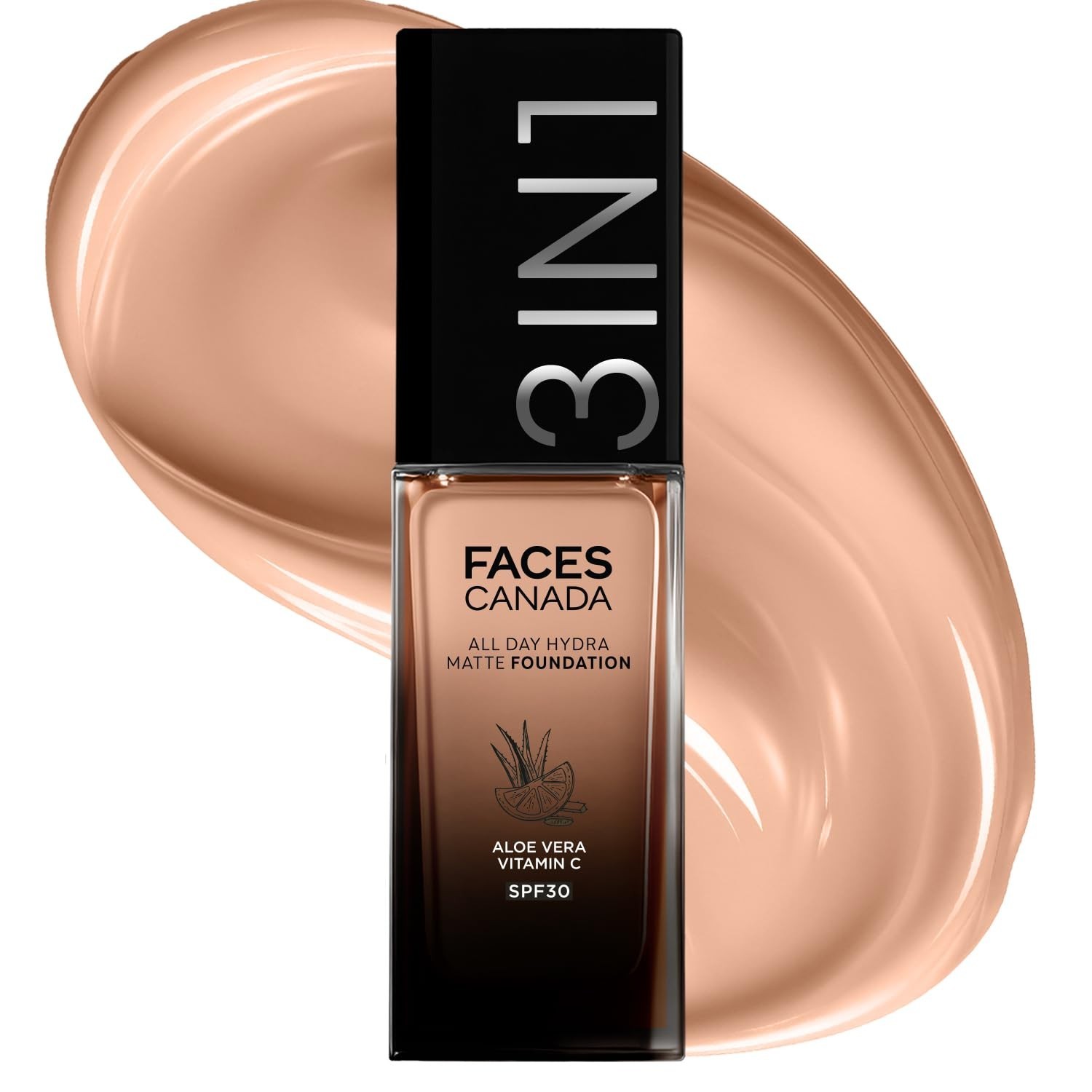 FACESCANADA All Day Hydra Matte Foundation 30ml – 3-in-1 Caramel Natural 023
