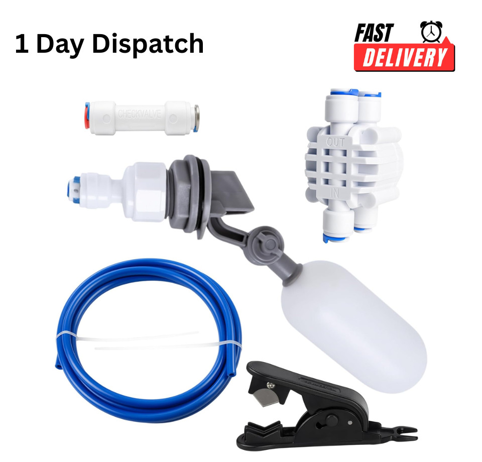 RO DI Float Valve Kit Aquarium ATO Auto Top Off with Tubing Cutter Valves