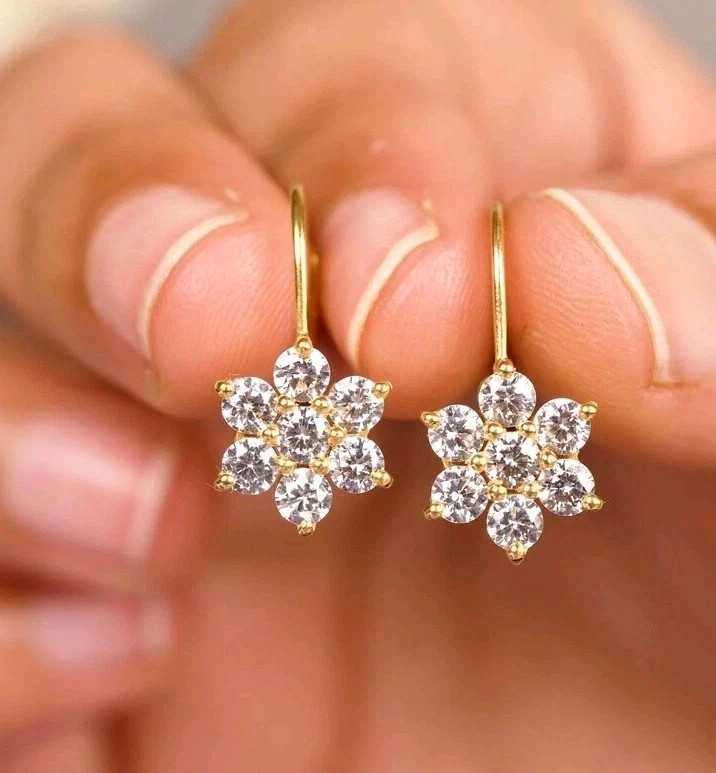 0.60 Ct Treated Certified White Diamond Solitaire Dangler Earrings, 925 Silver