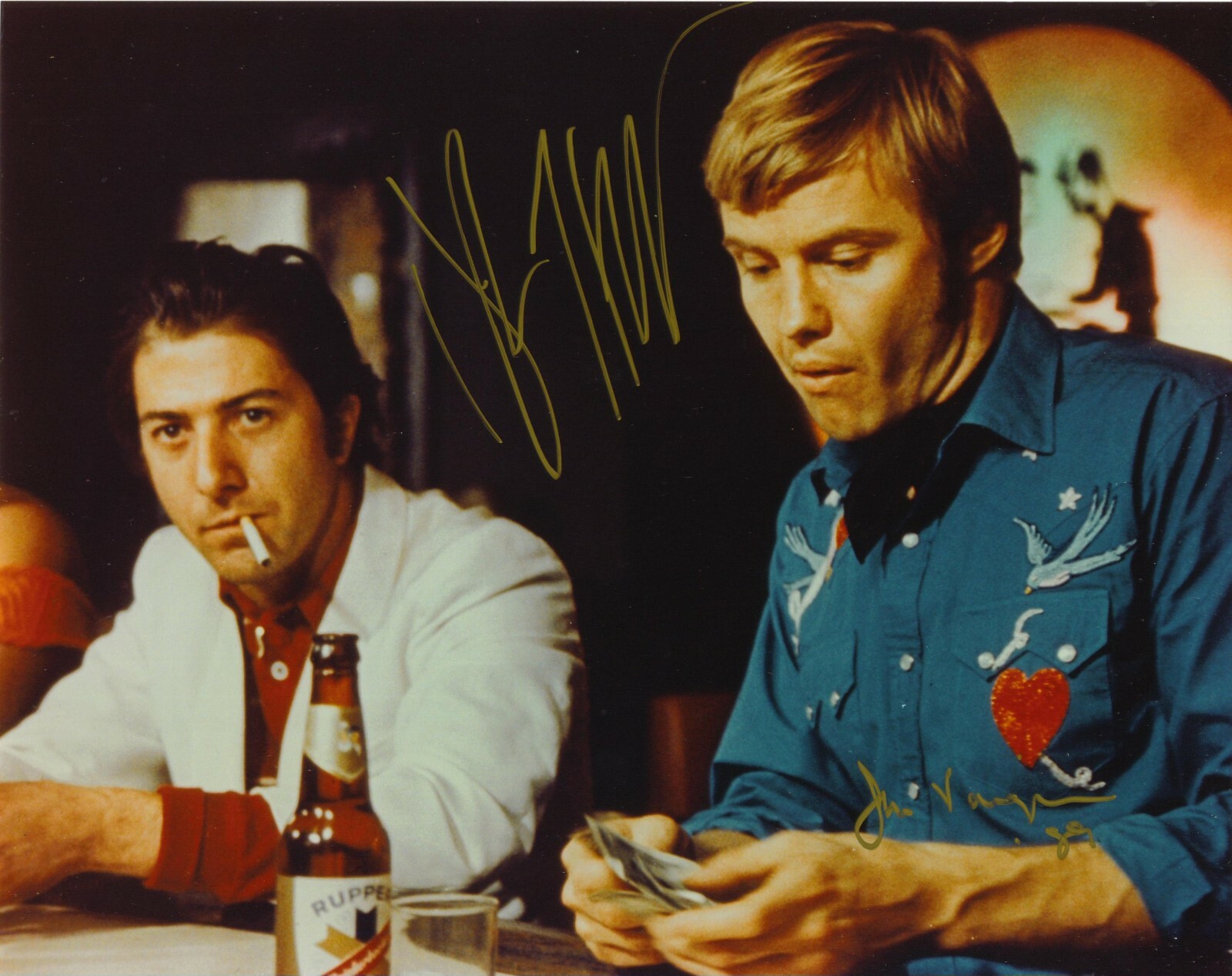 Dustin Hoffman & Jon Voight Signed Color MIDNIGHT COWBOY RP 8X10 Photo 