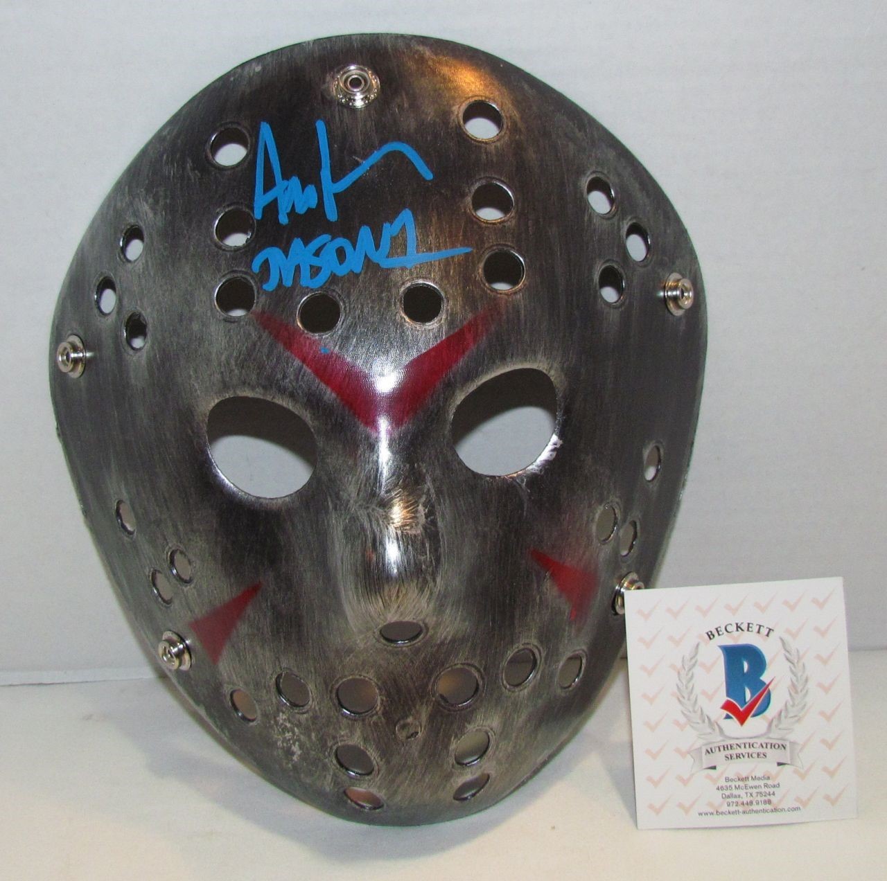 Ari Lehman Signed Friday The 13th Mask Inscribed Jason 1 With Beckett COA