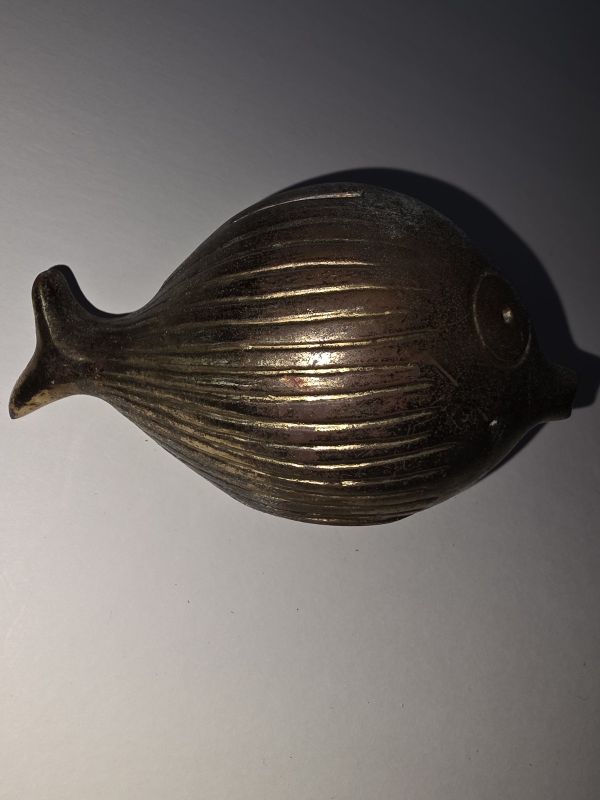 Vintage Fish Piggy Bank Metal Coin Bank