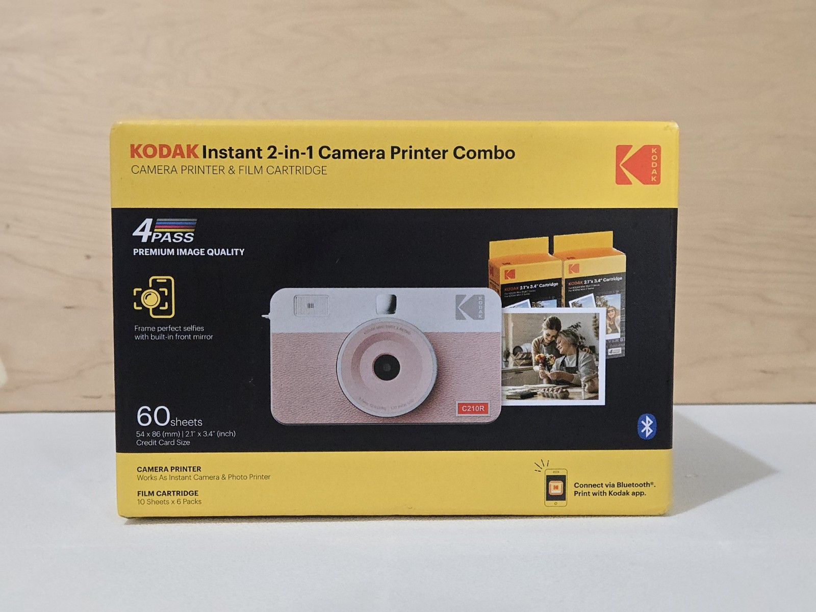 KODAK Instant 2-in-1 Camera Printer Combo With 60 cartridge Sheets PINK