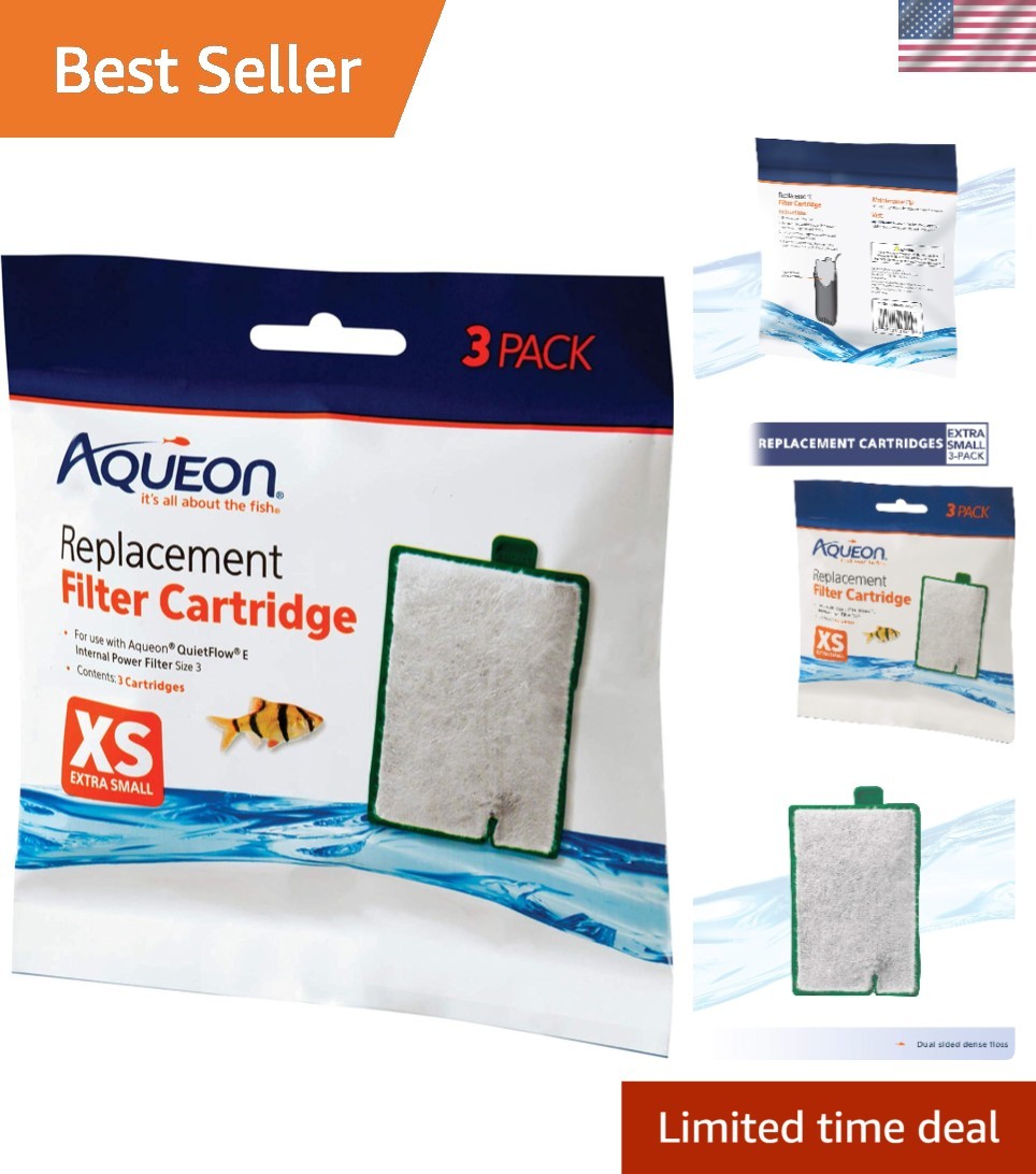 Extra Small Aquarium Filter Cartridges - 3 Pack with 25% More Activated Carbon
