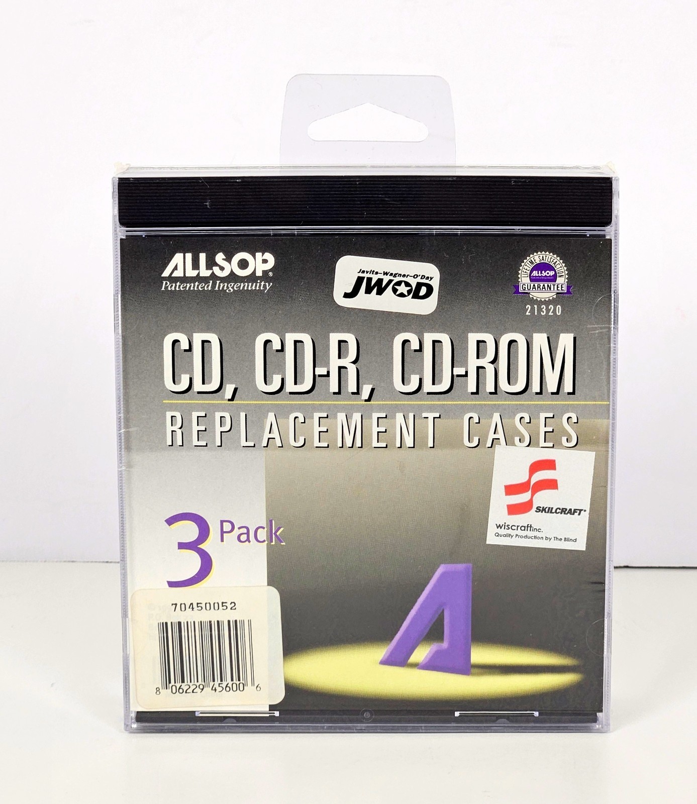 Allsop CD, CDR, CD-ROM Replacement Cases (3-Pack) Jewel Black Tray NEW SEALED 