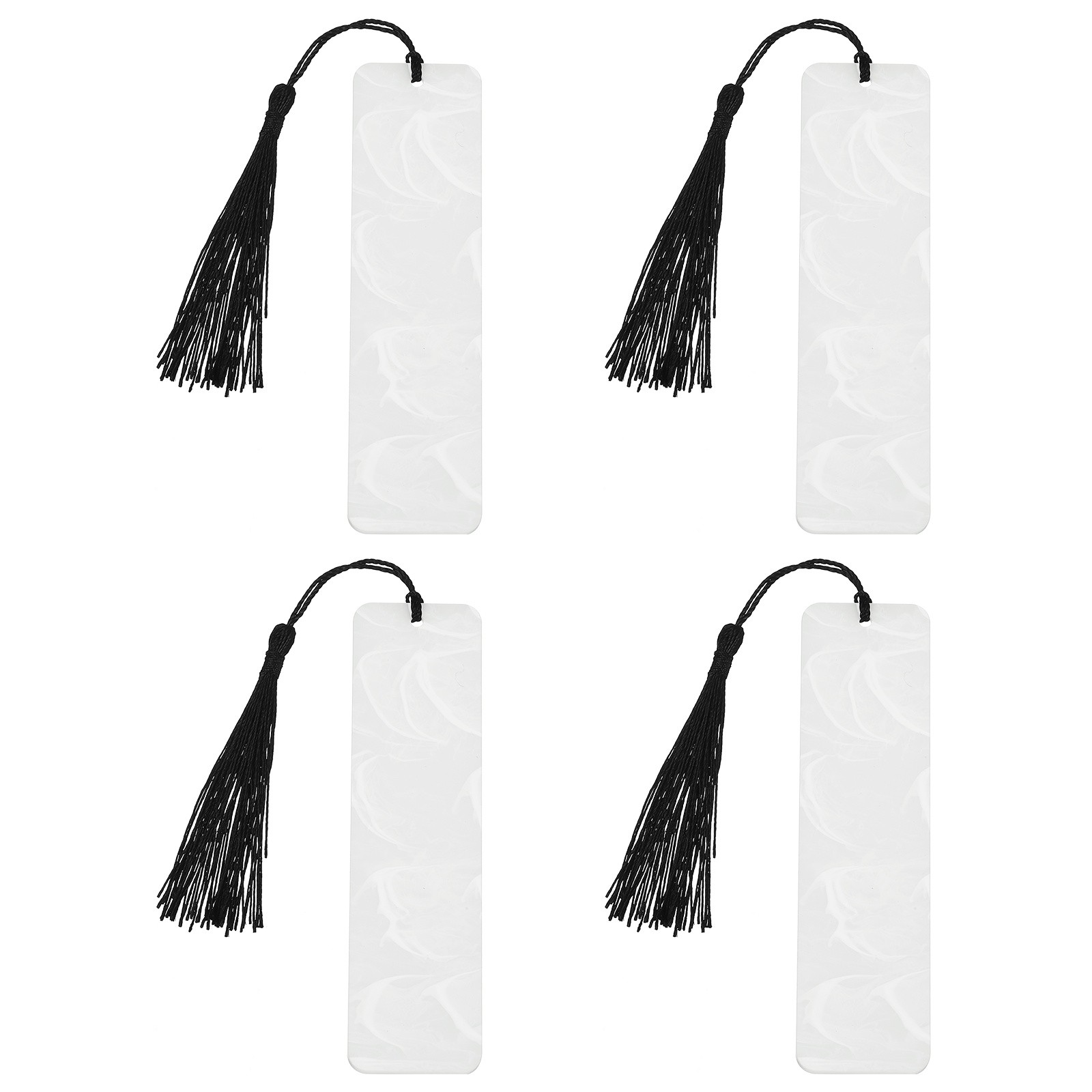 4Pcs Glitter Bookmarks for Women, Acrylic Reading Book Marks, White