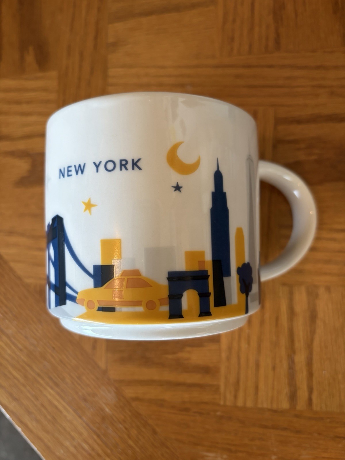 Starbucks New York You Are Here Collection White Yellow 14 FL Oz Coffee Mug 2014
