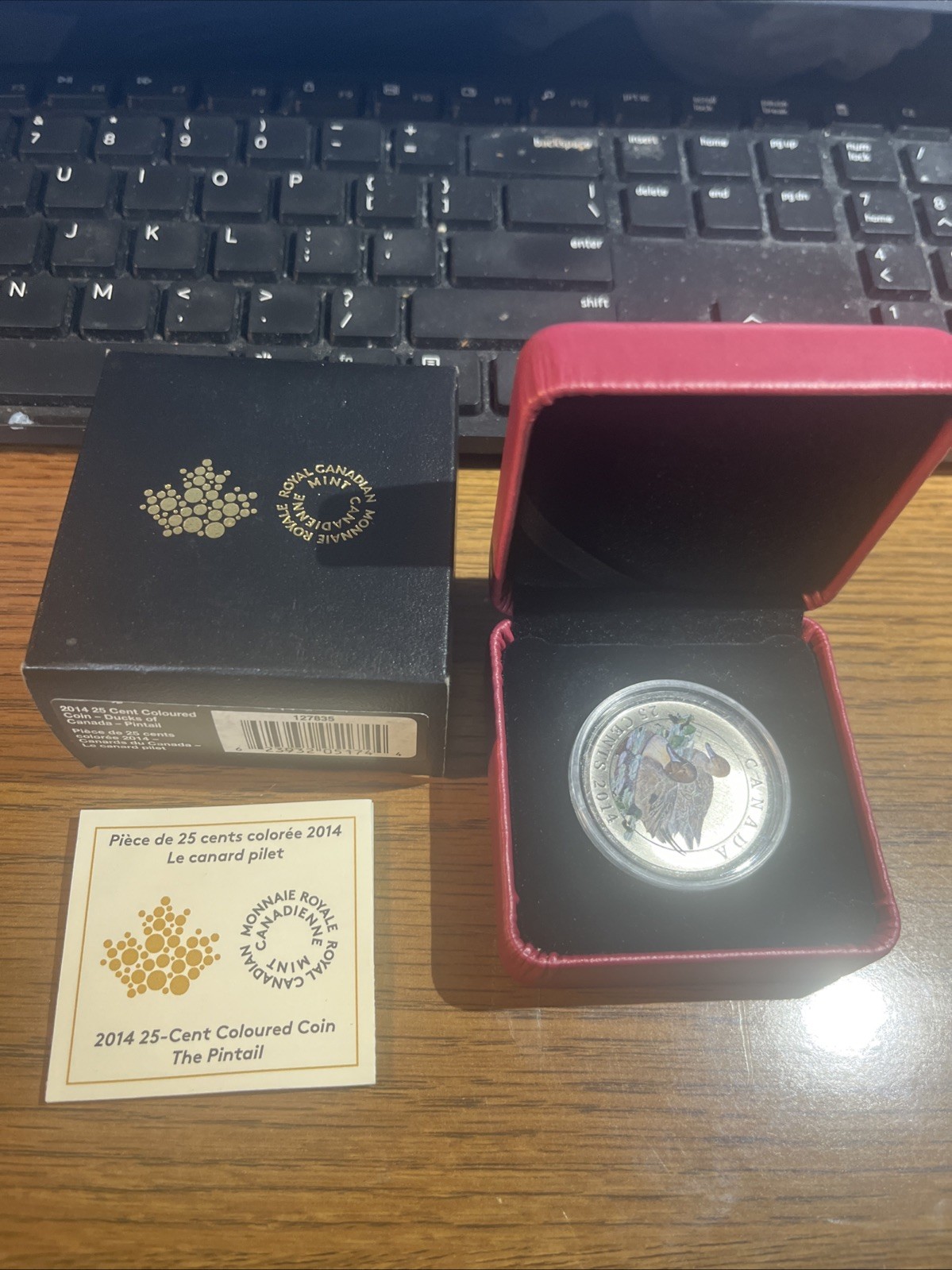 2014 Canada Birds The Pintail Duck 25 Cent Colored Coin OGP RF