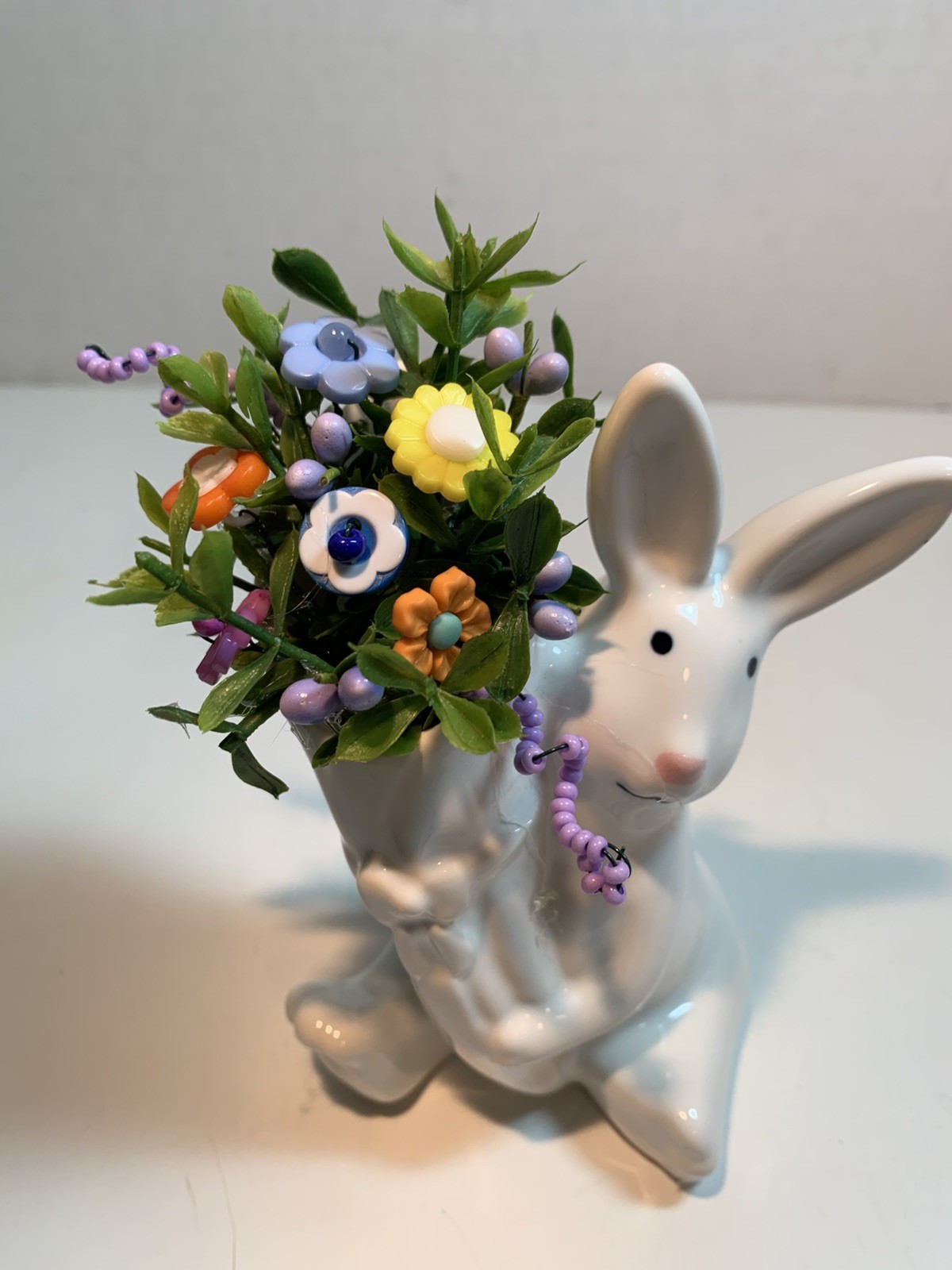 Easter/Spring VTG Button Bokay/Bunny-Country-Prim-Shabby Cottage Chic Home Decor