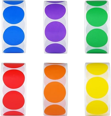 Color Code Circle Dot Stickers Roll