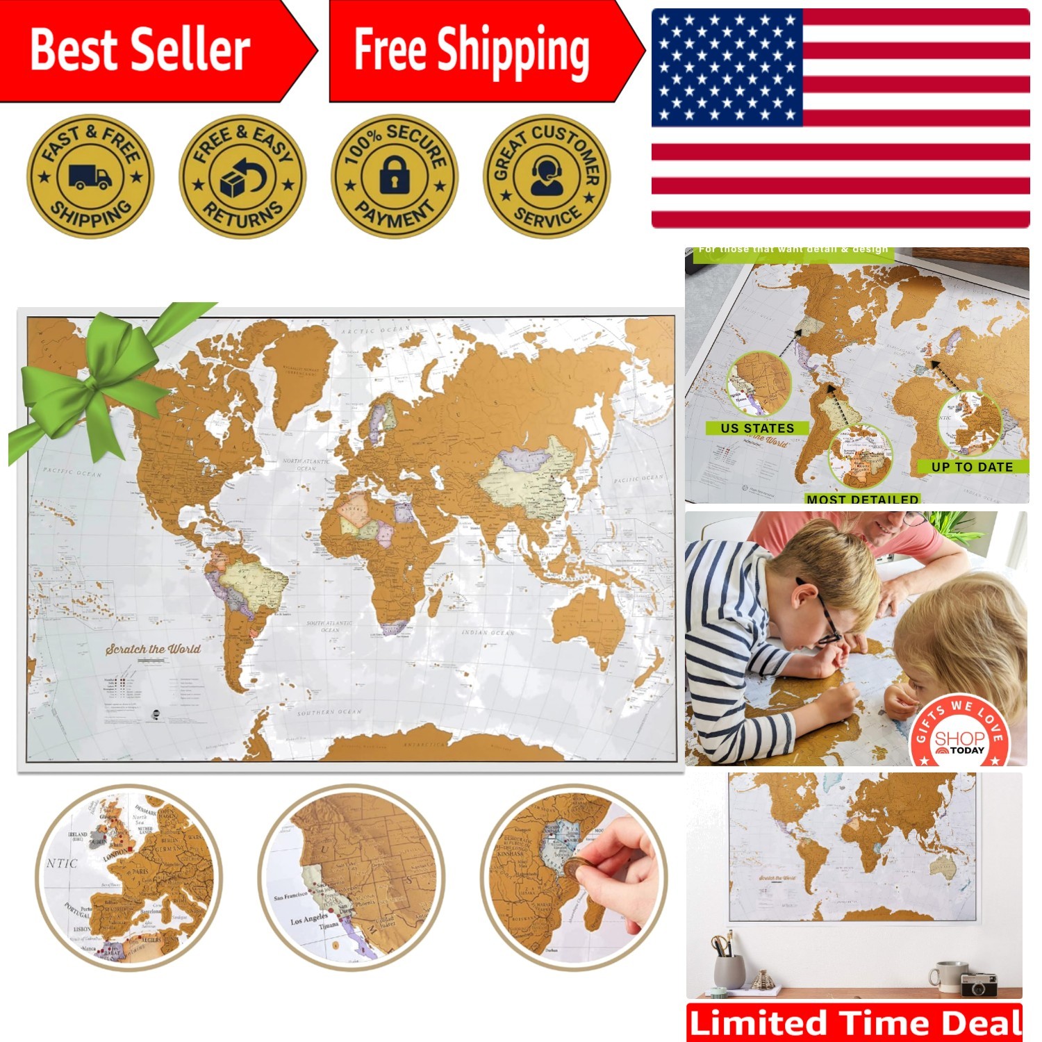 Explore & Document Your Journeys with the 23x33 Scratch Off World Map Poster