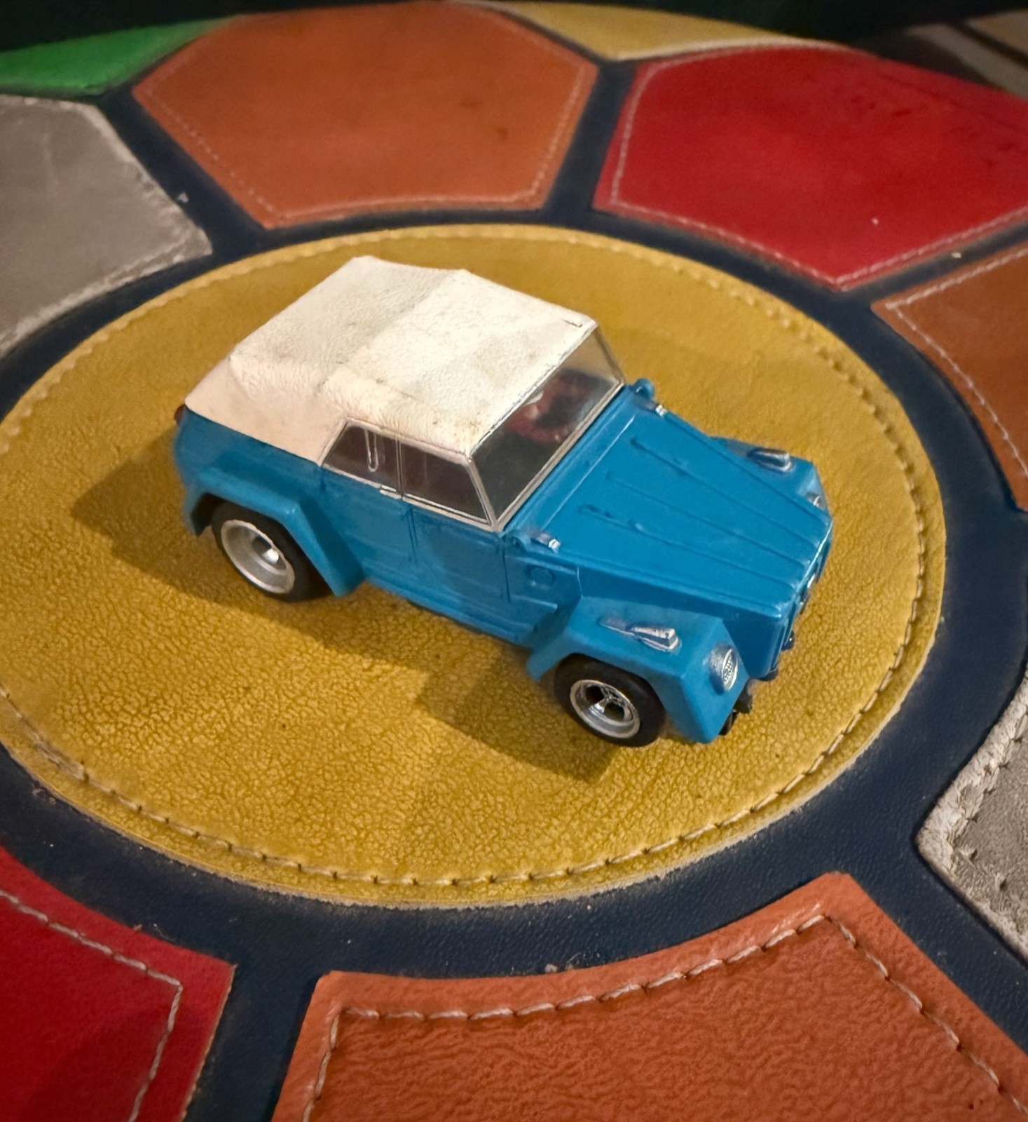 Vintage 1970s Aurora AFX HO Slot Car VW Thing Blue & White AS IS Volkswagen