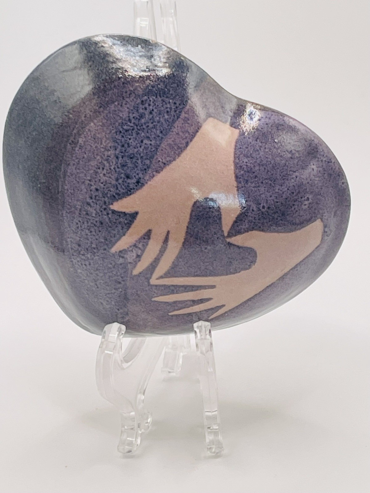 Fraser Harris Studio Pottery Heart Shape Hands Rattle Shaker Signed & Dated 2013