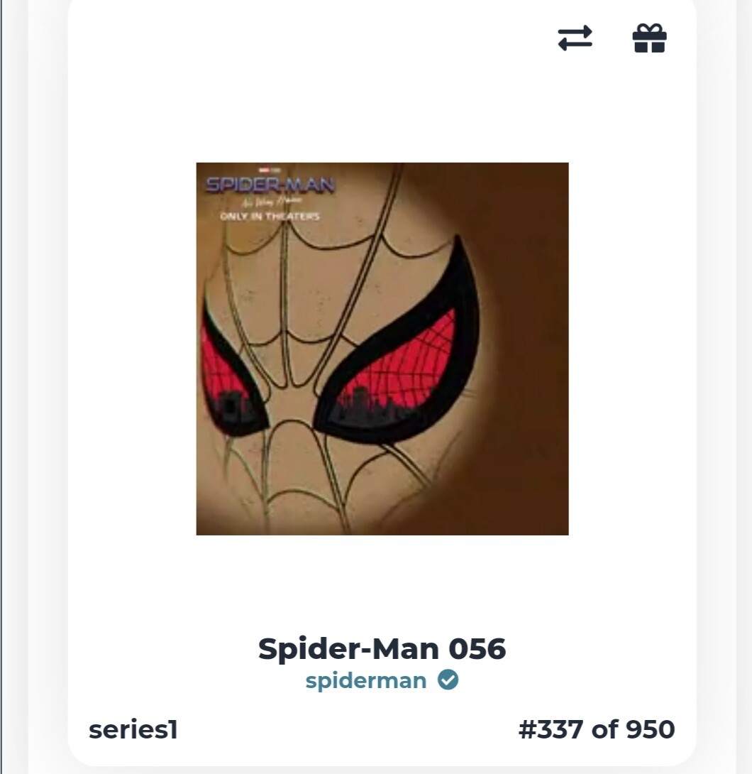 Spider-Man Spiderman NFT (NO WAY HOME) AMC Limited Edition 056 #337 of 950