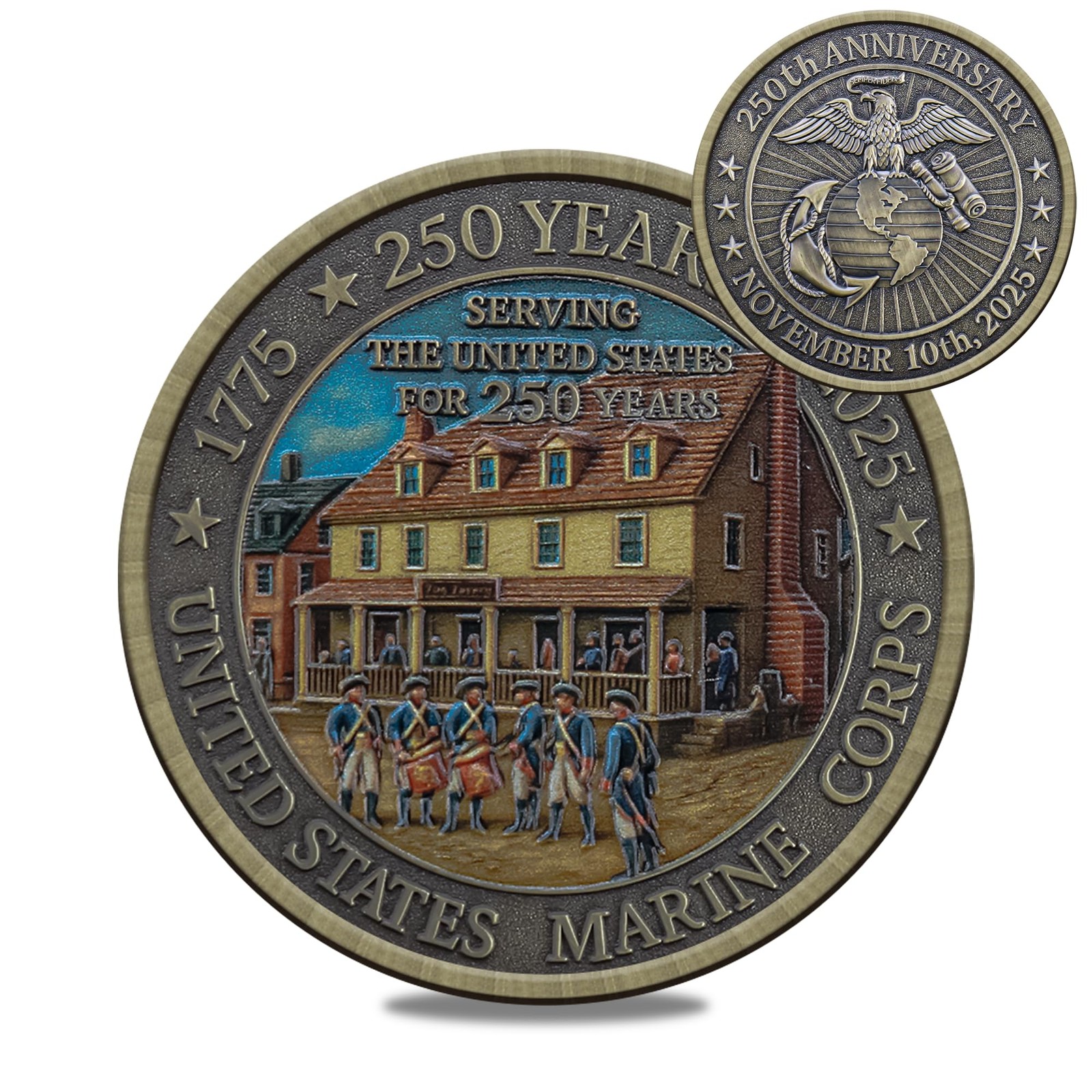 250th Marine Corps Anniversary Challenge Coin  Military Collectible for 17752...