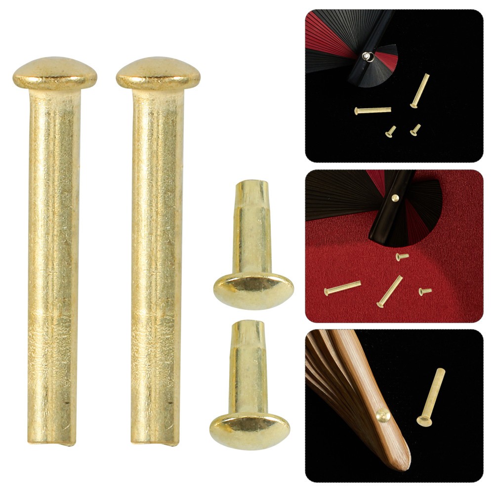  10 Sets Folding Fan Shaft Rivets and Nuts Repair Kit, 21mm/1 inch Length