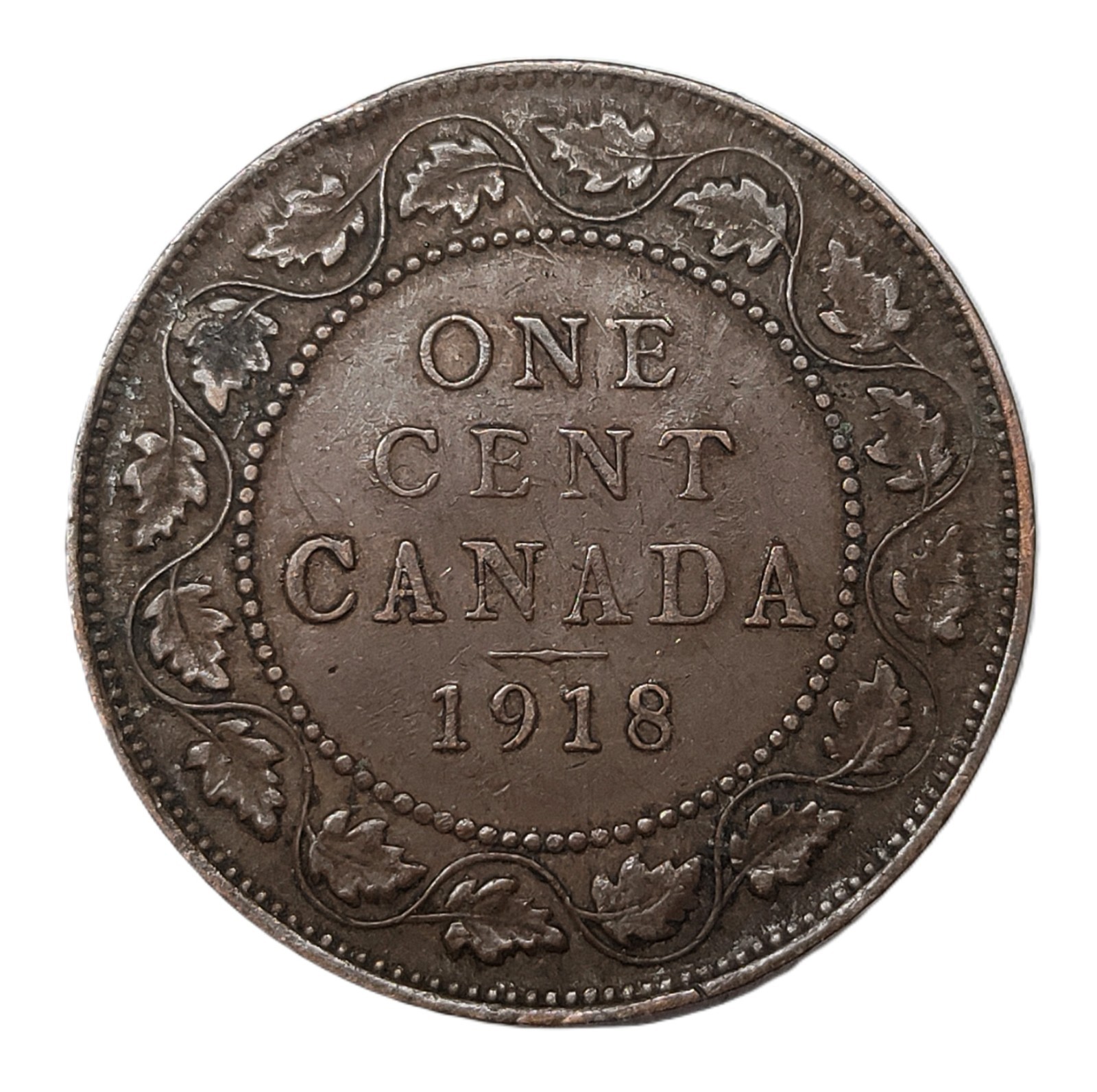 1918 Canada 1 One Cent Coin - King George V - Large Cent**Free Shipping**