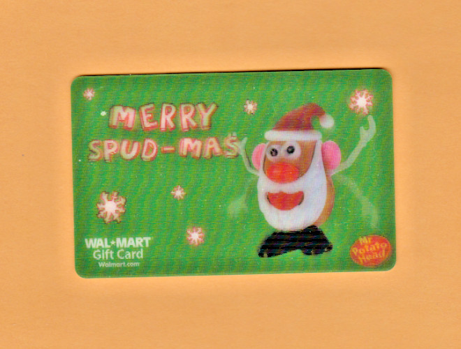 Collectible Walmart Lenticular Gift Card - Merry Spud-Mas - No Value - VL5648