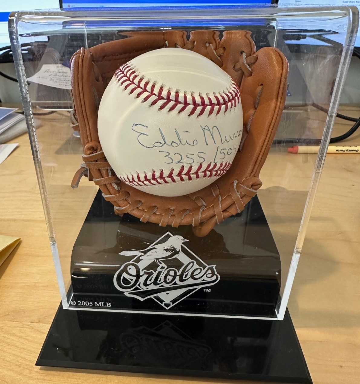 Eddie Murray Signed 3255/504 Inscription MLB Official OAL Baseball COA & Case