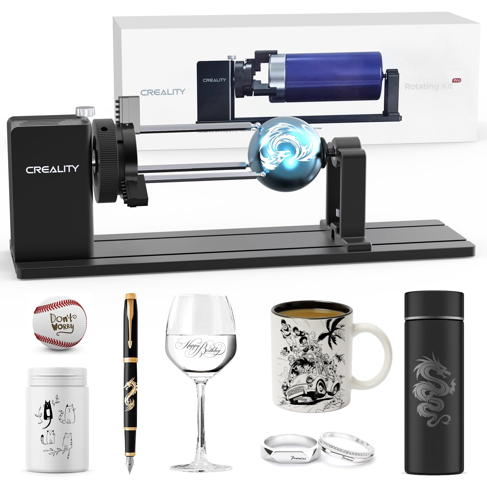 Official Rotary Kit Pro, Laser Rotary Roller 4 in 1 Multi-Function Engraving ...