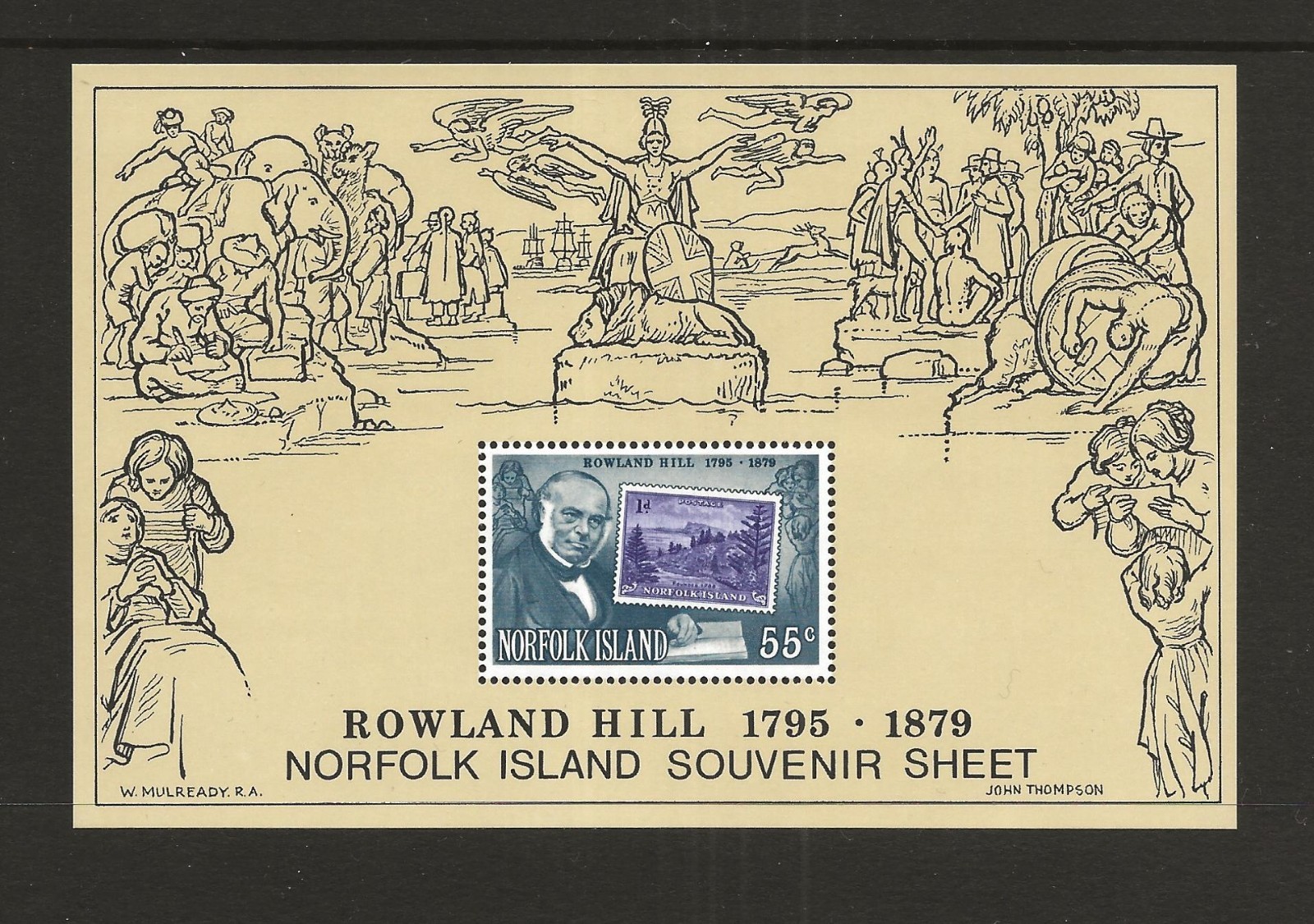 1979 Norfolk Island Roland Hill Minisheet SG MS228 unmounted mint