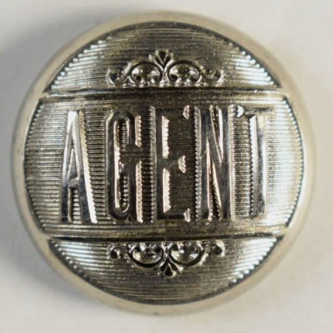 1870s-80s Original Agent Railroad Employee Worker Uniform Button C3I
