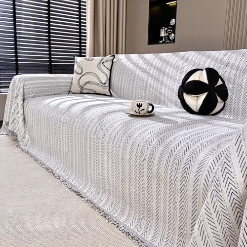  Chenille Couch Cover for Sofa Cover Washable Pet Scratch Couch Covers Tassel 