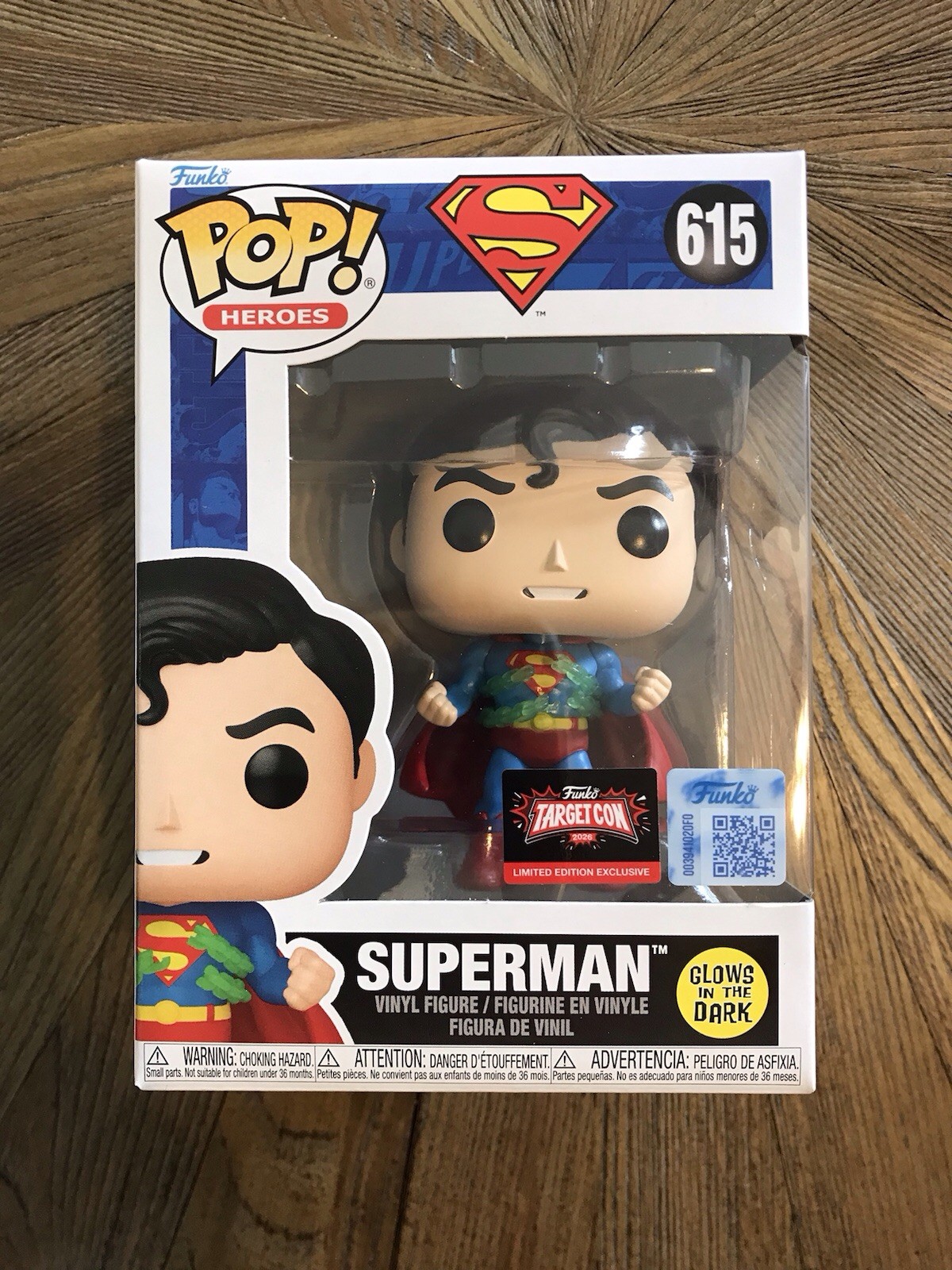 TargetCon Limited Ed 2026 Funko Pop! Superman Glows In The Dark Exclusive #615