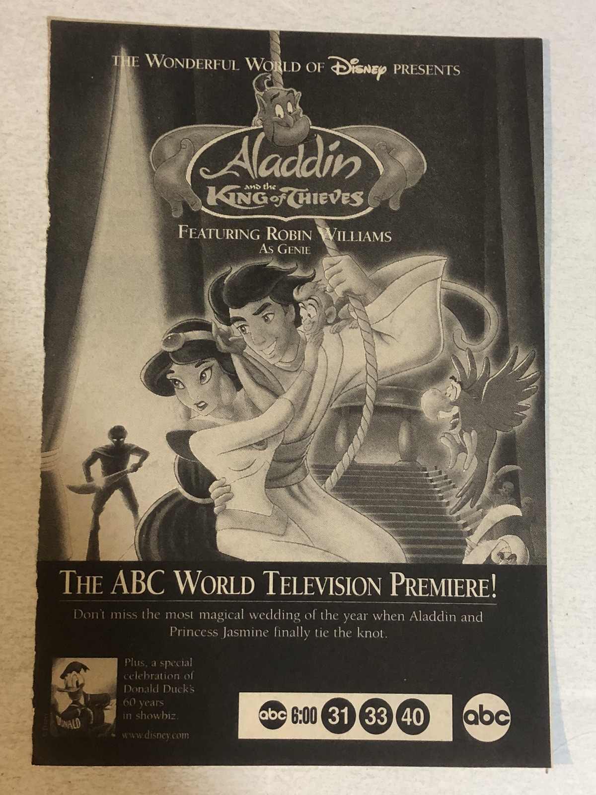 Aladdin & The King Of Thieves Movie Vintage Print Ad Tpa27